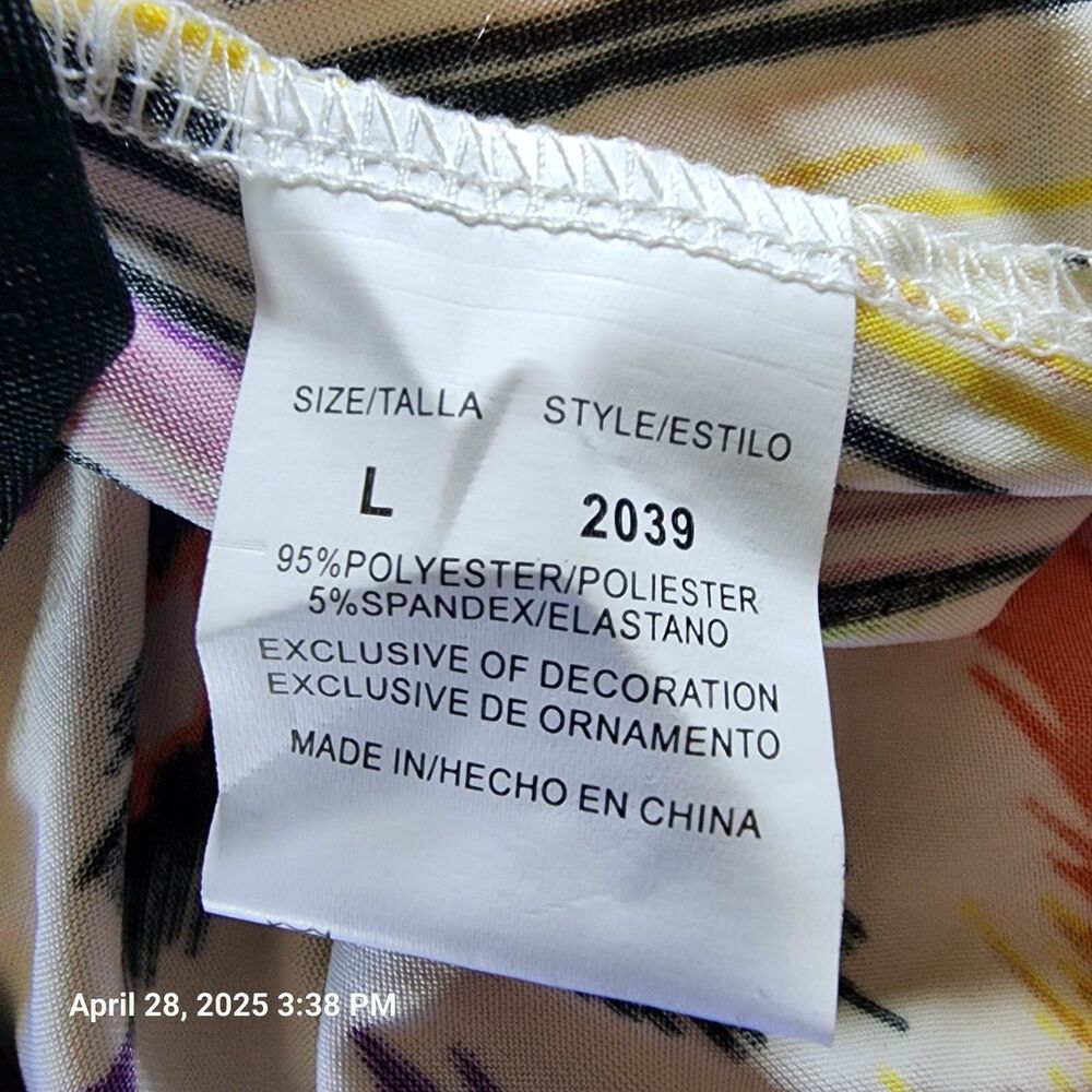 Just Love Maxi Sun Dress Size Large Striped Geometric Ruched Strapless Pullover - Picture 7 of 10